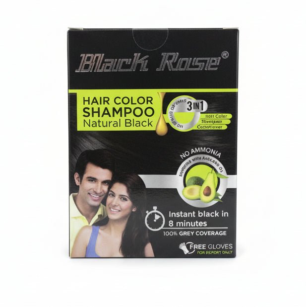 Black Rose Natural Black Hair Color Shampoo (12x15ml) 180ml